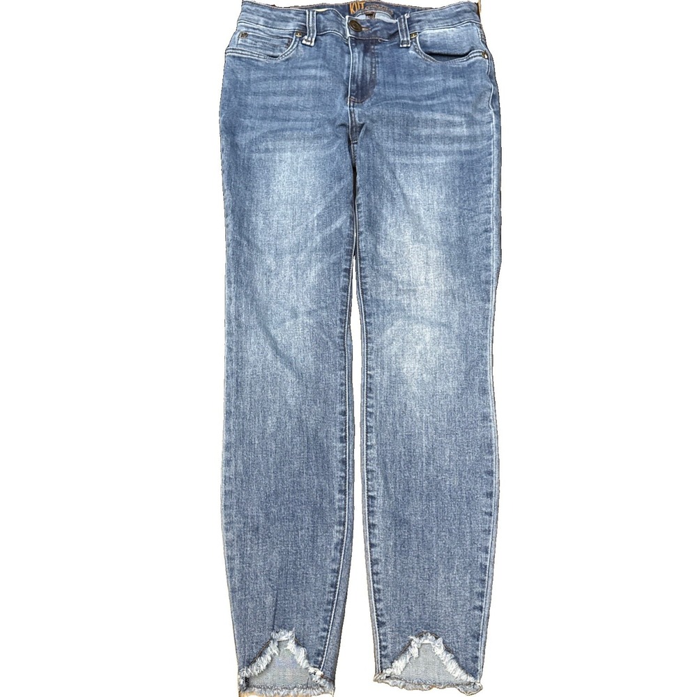 KUT From The Kloth Carlo Ankle Skinny Jeans Womens 4 Raw Hem Stretch Denim
